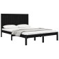 vidaXL Estructura de cama de madera maciza de pino negra 140x190 cm