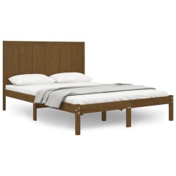 vidaXL Estructura de cama madera maciza de pino marrón miel 120x200 cm