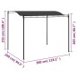 vidaXL Toldo parasol gris antracita 3x2,4 cm vidaXL Toldo parasol gris antracita 3x2,4 cm