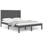 vidaXL Estructura de cama madera maciza de pino gris 150x200 cm
