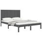 vidaXL Estructura de cama madera maciza de pino gris 150x200 cm