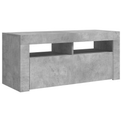 vidaXL Mueble de TV con luces LED gris hormigón 90x35x40 cm