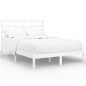 vidaXL Estructura de cama de madera maciza blanca 140x200 cm vidaXL Estructura de cama de madera maciza blanca 140x200 cm