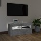 vidaXL Mueble de TV con luces LED gris hormigón 90x35x40 cm