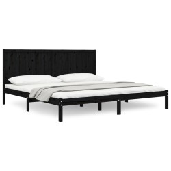 vidaXL Estructura de cama de madera maciza de pino negra 200x200 cm