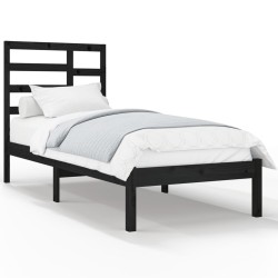 vidaXL Estructura de cama madera maciza negro 100x200 cm