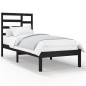 vidaXL Estructura de cama madera maciza negro 100x200 cm vidaXL Estructura de cama madera maciza negro 100x200 cm