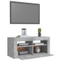 vidaXL Mueble de TV con luces LED gris hormigón 90x35x40 cm