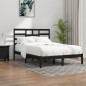vidaXL Estructura de cama madera maciza negro King Size 150x200 cm vidaXL Estructura de cama madera maciza negro King Size 150x200 cm