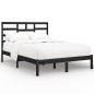vidaXL Estructura de cama madera maciza negro King Size 150x200 cm vidaXL Estructura de cama madera maciza negro King Size 150x200 cm