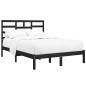 vidaXL Estructura de cama madera maciza negro King Size 150x200 cm vidaXL Estructura de cama madera maciza negro King Size 150x200 cm