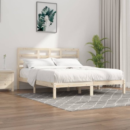 vidaXL Estructura de cama madera maciza 180x200 cm