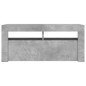 vidaXL Mueble de TV con luces LED gris hormigón 90x35x40 cm