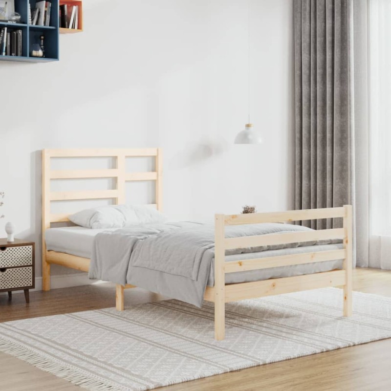 vidaXL Estructura de cama madera maciza 100x200 cm vidaXL Estructura de cama madera maciza 100x200 cm