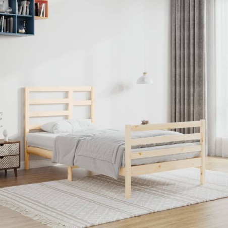vidaXL Estructura de cama madera maciza 100x200 cm