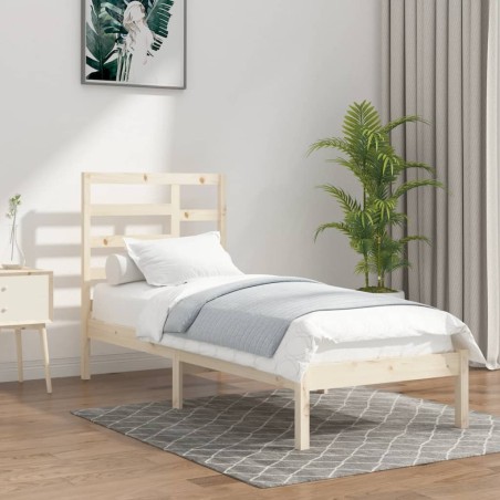 vidaXL Estructura de cama madera maciza de pino 90x200 cm