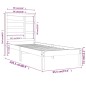 vidaXL Estructura de cama madera maciza de pino 90x200 cm