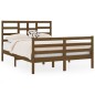 vidaXL Estructura de cama doble madera maciza marrón miel 120x190 cm vidaXL Estructura de cama doble madera maciza marrón miel 120x190 cm