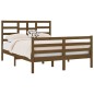 vidaXL Estructura de cama doble madera maciza marrón miel 120x190 cm vidaXL Estructura de cama doble madera maciza marrón miel 120x190 cm