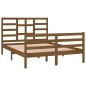 vidaXL Estructura de cama doble madera maciza marrón miel 120x190 cm vidaXL Estructura de cama doble madera maciza marrón miel 120x190 cm