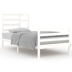 vidaXL Estructura de cama madera maciza blanco 90x200 cm