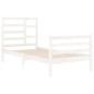 vidaXL Estructura de cama madera maciza blanco 90x200 cm vidaXL Estructura de cama madera maciza blanco 90x200 cm