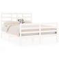vidaXL Estructura de cama doble pequeña madera maciza blanca 120x190cm vidaXL Estructura de cama doble pequeña madera maciza blanca 120x190cm