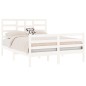 vidaXL Estructura de cama doble pequeña madera maciza blanca 120x190cm vidaXL Estructura de cama doble pequeña madera maciza blanca 120x190cm