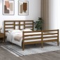 vidaXL Estructura de cama madera maciza marrón miel 160x200 cm vidaXL Estructura de cama madera maciza marrón miel 160x200 cm
