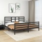 vidaXL Estructura de cama de madera maciza de pino negra 200x200 cm