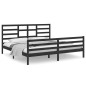 vidaXL Estructura de cama de madera maciza de pino negra 200x200 cm