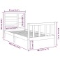 vidaXL Estructura de cama individual madera maciza blanco 75x190 cm vidaXL Estructura de cama individual madera maciza blanco 75x190 cm