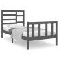 vidaXL Estructura de cama individual madera maciza gris 90x190 cm vidaXL Estructura de cama individual madera maciza gris 90x190 cm