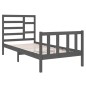 vidaXL Estructura de cama individual madera maciza gris 90x190 cm vidaXL Estructura de cama individual madera maciza gris 90x190 cm
