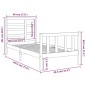 vidaXL Estructura de cama individual madera maciza gris 90x190 cm vidaXL Estructura de cama individual madera maciza gris 90x190 cm