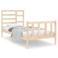 vidaXL Estructura de cama madera maciza 90x190 cm