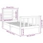 vidaXL Estructura de cama madera maciza 90x190 cm