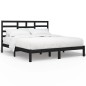 vidaXL Estructura de cama de madera maciza de pino negra 200x200 cm vidaXL Estructura de cama de madera maciza de pino negra 200x200 cm