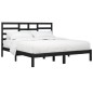 vidaXL Estructura de cama de madera maciza de pino negra 200x200 cm vidaXL Estructura de cama de madera maciza de pino negra 200x200 cm