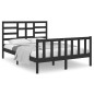 vidaXL Estructura de cama doble pequeña madera maciza negra 120x190 cm