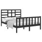 vidaXL Estructura de cama doble pequeña madera maciza negra 120x190 cm