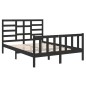 vidaXL Estructura de cama doble pequeña madera maciza negra 120x190 cm