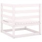 vidaXL Sofás de esquina de jardín 2 uds blanco madera maciza de pino