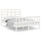 vidaXL Estructura de cama matrimonial madera maciza blanca 135x190 cm vidaXL Estructura de cama matrimonial madera maciza blanca 135x190 cm