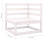 vidaXL Sofás de esquina de jardín 2 uds blanco madera maciza de pino