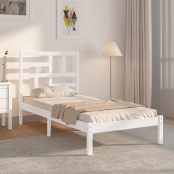 vidaXL Estructura de cama madera maciza de pino blanca 90x200 cm