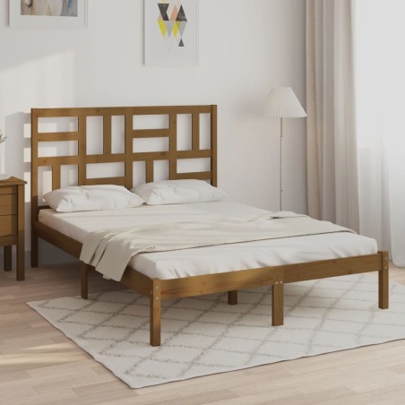 vidaXL Estructura de cama madera maciza de pino marrón miel 120x200 cm