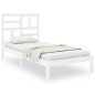 vidaXL Estructura de cama madera maciza de pino blanco 100x200 cm vidaXL Estructura de cama madera maciza de pino blanco 100x200 cm