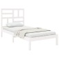 vidaXL Estructura de cama madera maciza de pino blanco 100x200 cm vidaXL Estructura de cama madera maciza de pino blanco 100x200 cm