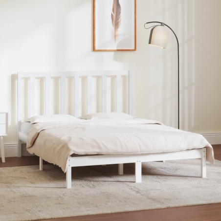 vidaXL Estructura de cama de madera maciza de pino blanca 140x190 cm